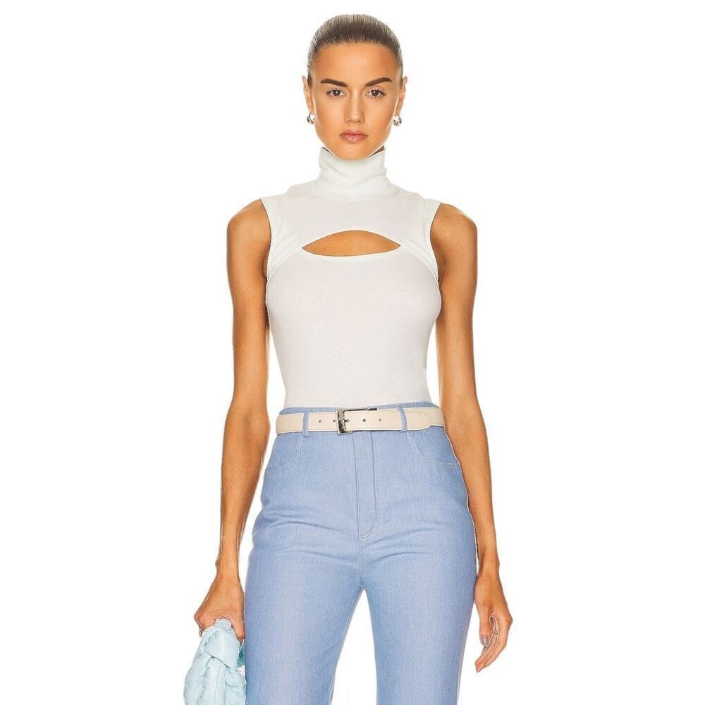 Rosetta Getty Sleeveless Cutout Turtleneck in Mint
